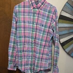 Ralph Lauren Pink and Green Plaid Shirt